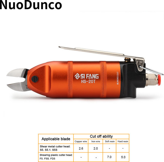 NuoDunco HS-20 Air Nipper Pneumatische Scherenschneidezange in Orange zum Schneiden von Kunststoff und Kupferdrähten - Bild 1