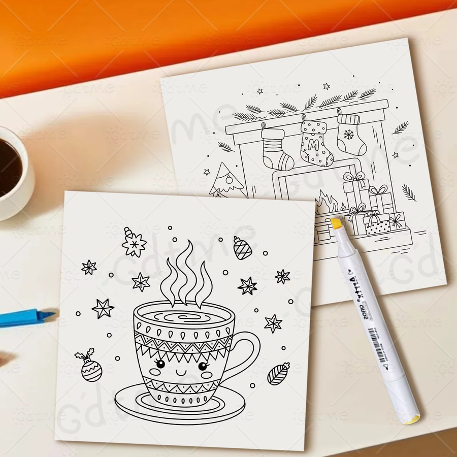 BOLD & EASY CHRISTMAS Malbuch für Erwachsene mit weihnachtlichen Motiven zur Entspannung und Achtsamkeit, Mehrfarbig - Bild 4