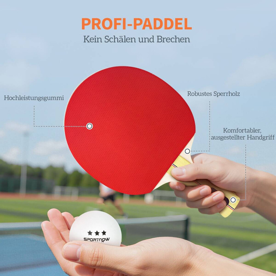 SPORTNOW Tischtennisschläger, Sport, Schwarz, Rot - Bild 4