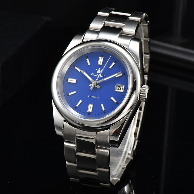 OUMASHI Armbanduhr, Automatik, Edelstahl, Blau, 39 mm, Herren - Bild 1