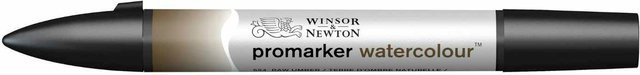Winsor & Newton Promarker Aquarellmarker Raw Umber Braun mit Pinselspitze für Profis - Bild 1