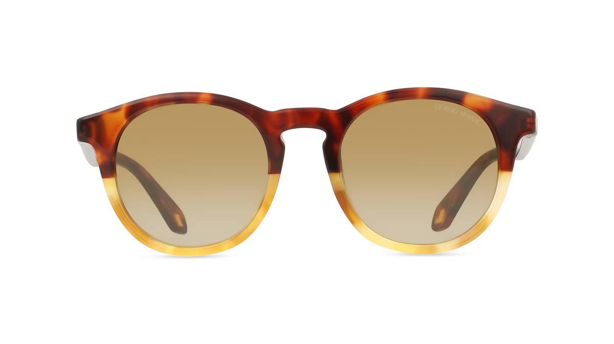 Armani 0AR8192 Sonnenbrille Panto, Vollrand, Acetat, Herren, braun, grau - Bild 1