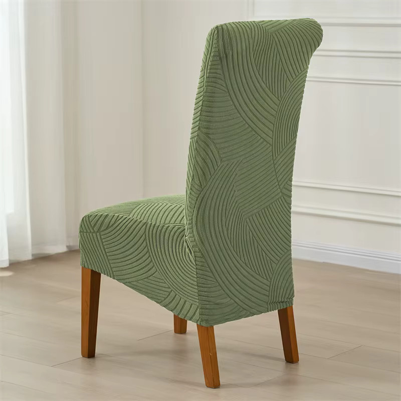WANERQU Stretch Esszimmerstuhlbezüge aus Jacquard in Grün, XL Universal Sitzbezug für Esszimmerstühle - Bild 2