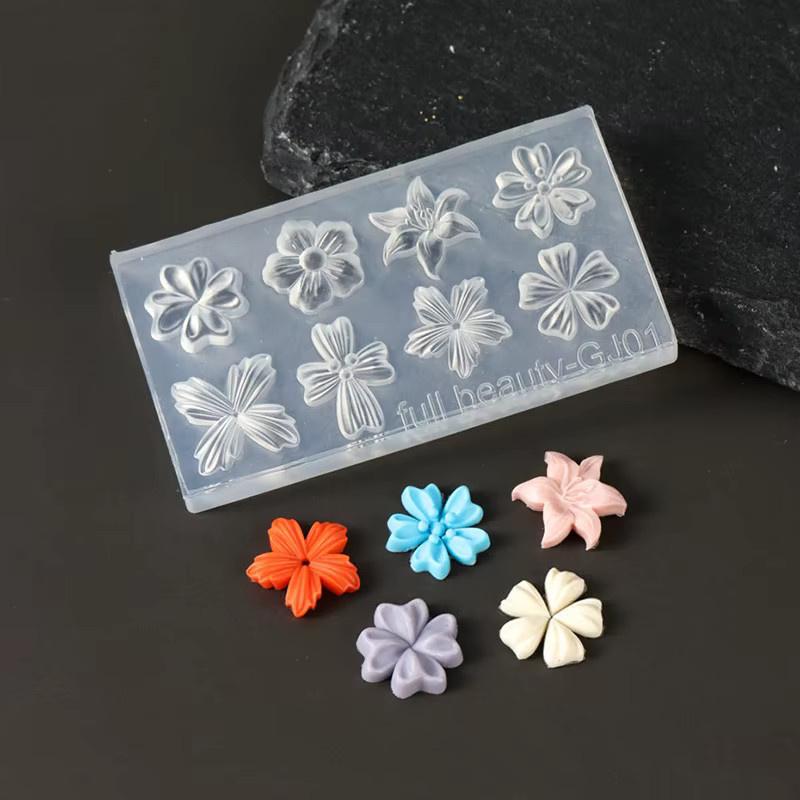 KuZHEN Nagelform Silikon, Blumen Design Maniküre Schablone - Bild 4