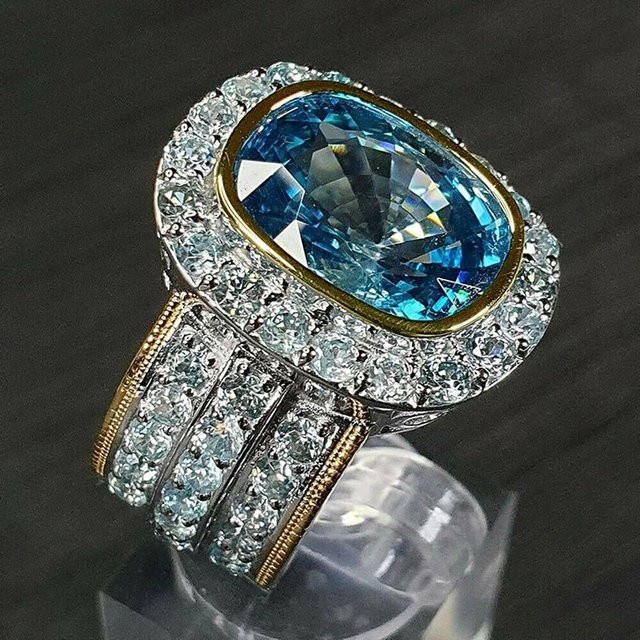 Ring Damen, Messing, Zirkonia, Bicolor - Bild 1