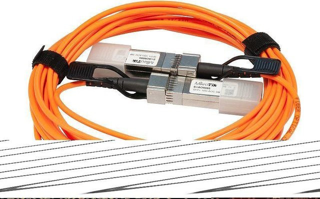 MikroTik 10GBase Direktanschlusskabel SFP+ (M) zu SFP+ (M) aktiv in Orange, Länge: 5,0 m - Bild 1