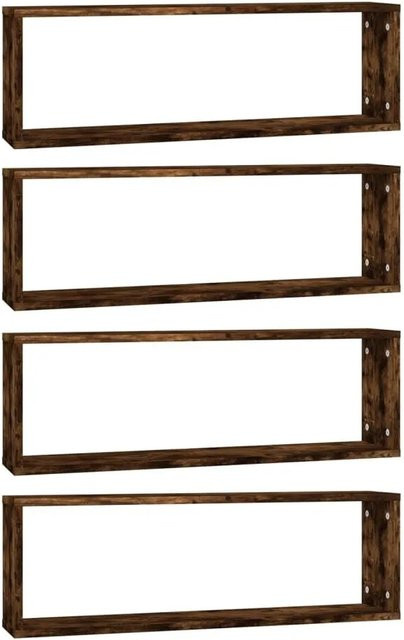 vidaXL Wandregale Set 4 Stück aus Holzwerkstoff in Räuchereiche, B/T/H: 80 x 15 x 26,5 cm - Bild 1