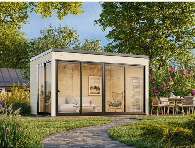 Palmako Gartenhaus Serena mit Pultdach aus Fichtenholz in Natur - Bild 1