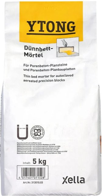 Ytong Dünnbettmörtel Zement Weiß 5 kg - Bild 1
