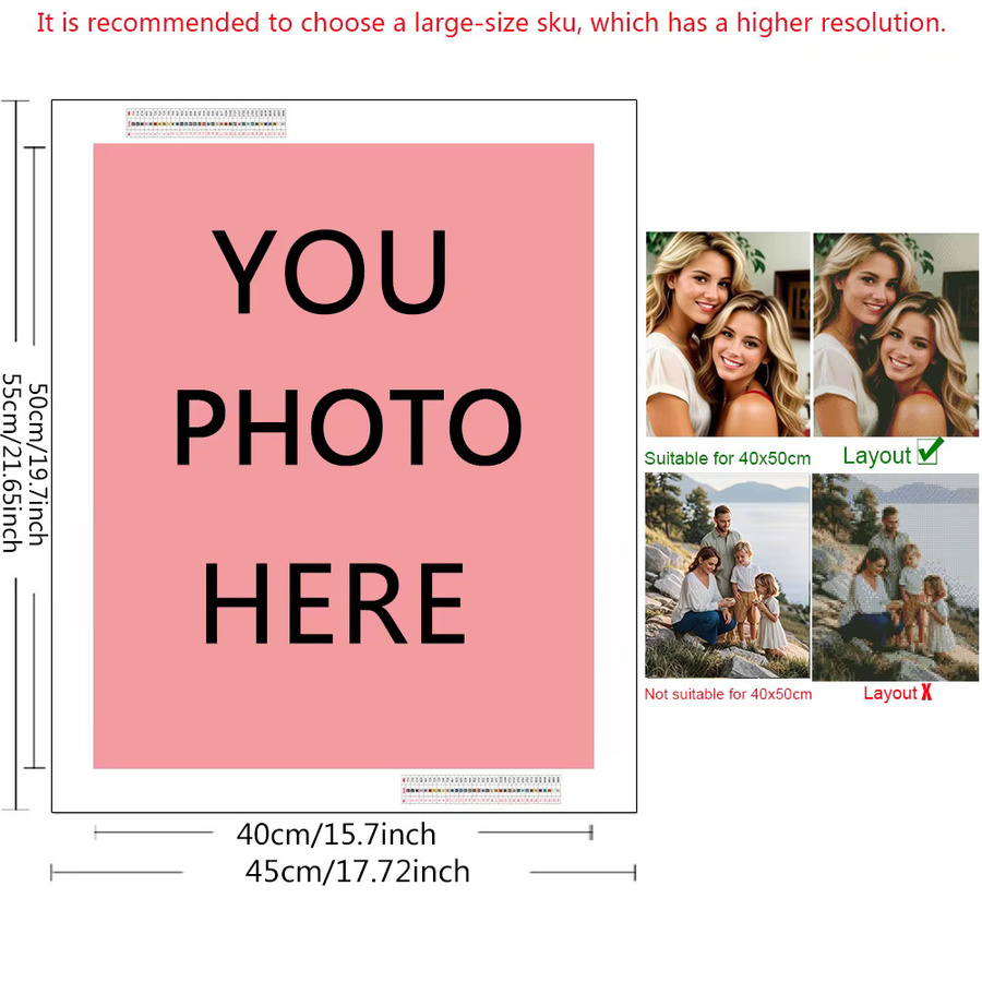 Evershine Personalisiertes 5D-Diamantgemälde mit eigenem Foto als individuelles Diamantmosaik in Mehrfarbig - Bild 5