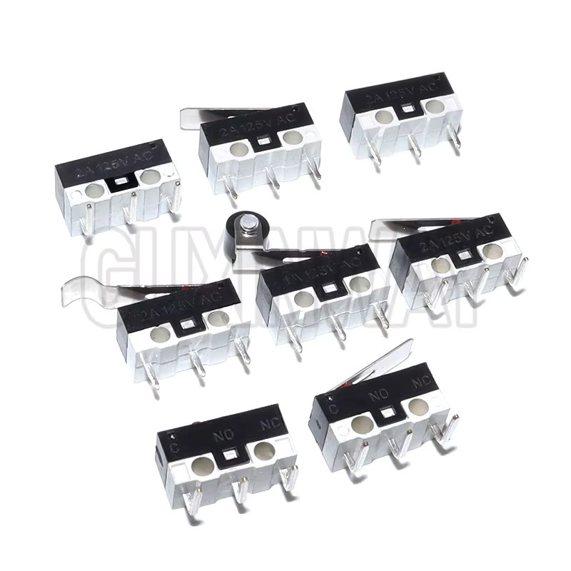10er Set GUXINWAY Micro Endschalter SPDT mit langem Hebelarm, Momentary Push Button, Schwarz, B/T/H: 12 x 6 x 6 mm - Bild 2