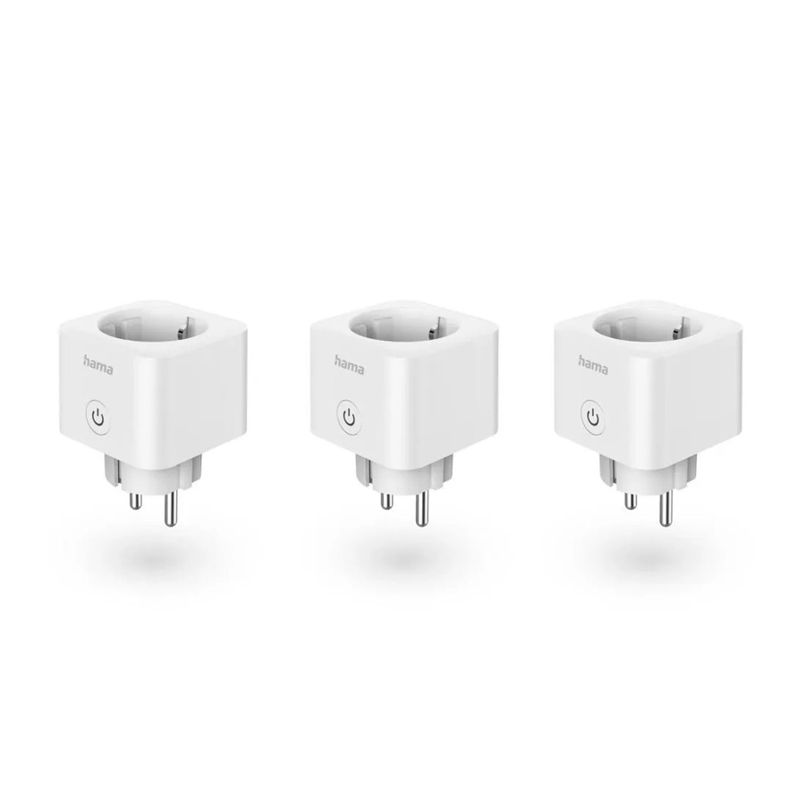 Hama Smarte WLAN-Steckdose Matter, weiß, 3er-Pack, Sprach- und Appsteuerung - Bild 1