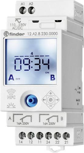 Finder 12.A2.0.024.0000 Zeitschaltuhr mit Wochenprogramm, Tagesprogramm, Astro-Funktion und Urlaubsprogramm, IP20, 12-24 V AC/DC - Bild 1