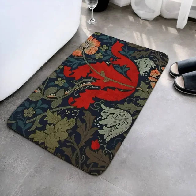 William Morris Compton Floral Bodenmatte, moderner flauschiger Heimteppich in Multicolour, B/T/H: 60 x 40 x 1 cm - Bild 1