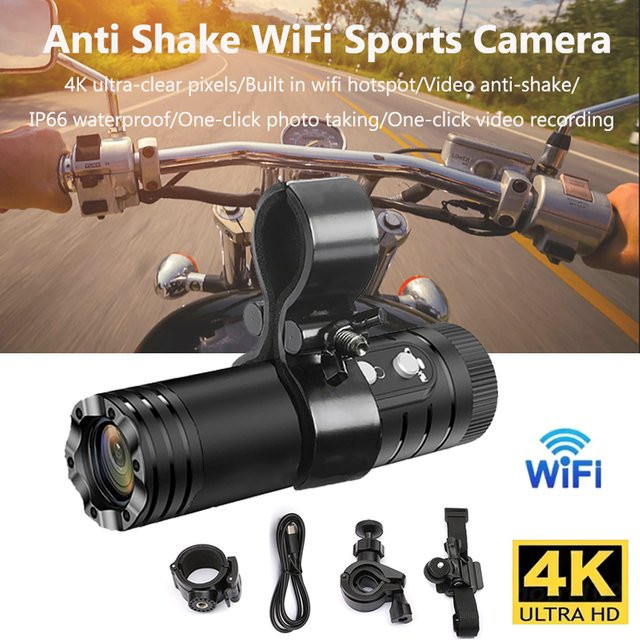 Luxuglow 4K Ultra HD Action Cam mit WiFi, Wasserdichte Outdoor Kamera in Schwarz für Jagd, Sport und Motorrad - Bild 1