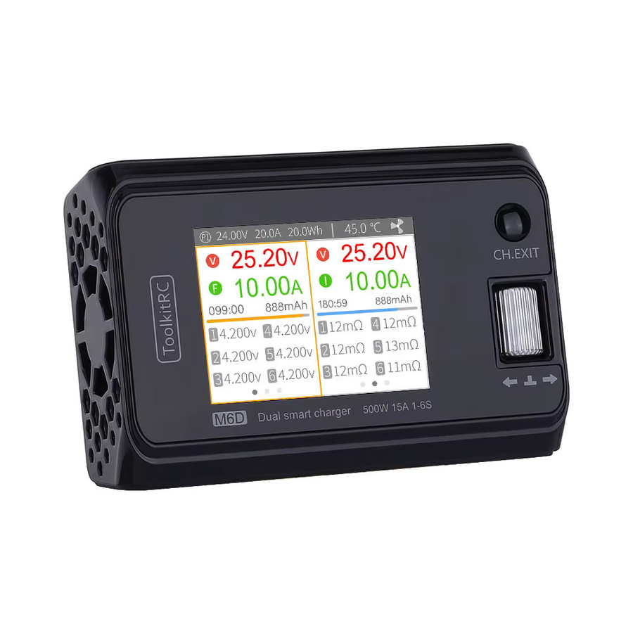 ToolkitRC M6D V3 Mini Smart Ladegerät und Entlader in Schwarz mit 500W und 15A für 1-6S Lipo Batterien - Bild 4