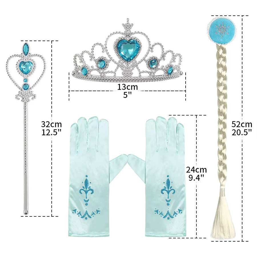 TPMG Prinzessin Kostümzubehör-Set, Blau, 4-teiliges Set - Bild 2