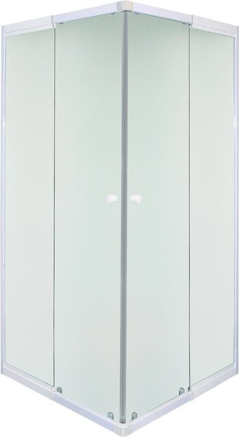 Sanotechnik Duschkabine Eckeinstieg aus Mattglas in Weiß, B/T/H: 80 x 190 cm - Bild 1