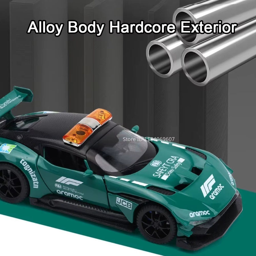 RMZ City Vulcan Sicherheitsauto DB12 Modell im Maßstab 1:32 mit Sound und Licht in Blau oder Grün - Bild 3