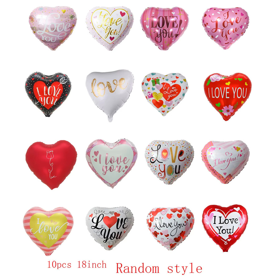 10 Stück rote Herz Folienballons von EACH PARTY mit Aufschrift Ich liebe dich für Hochzeit, Valentinstag und Party, Durchmesser: 18 Zoll - Bild 2