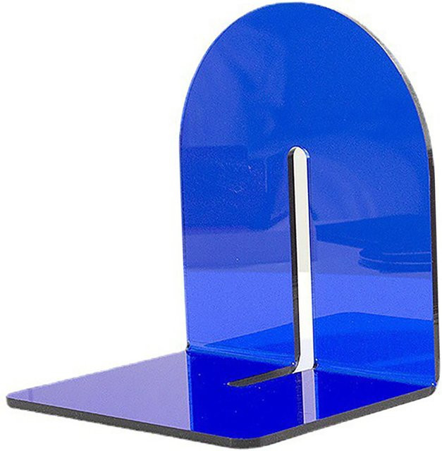 mfySpace Acryl Buchstütze in L-Form, verdickte Buchorganisator aus Kunststoff, transparent Blau - Bild 1