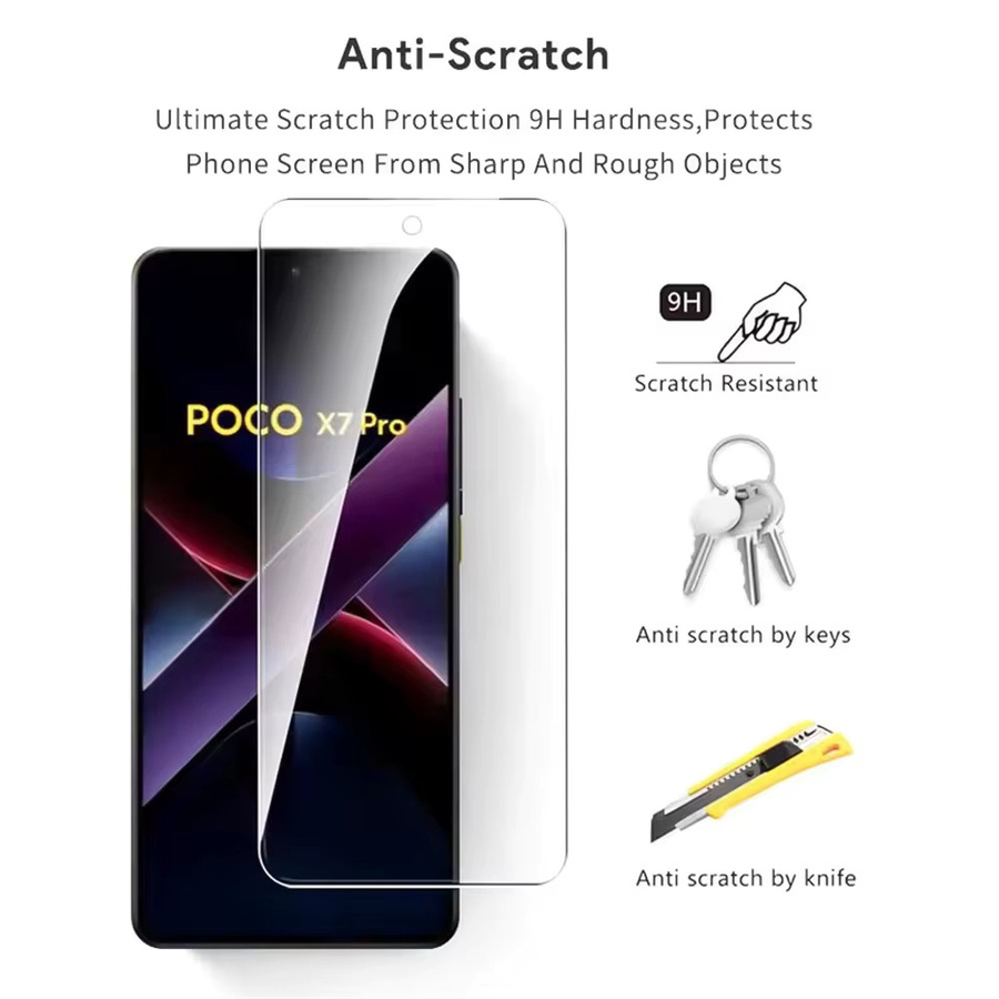 NNBILI Schutzglas aus 9H gehärtetem Glas für Poco X7 Pro 5G, transparent - Bild 3