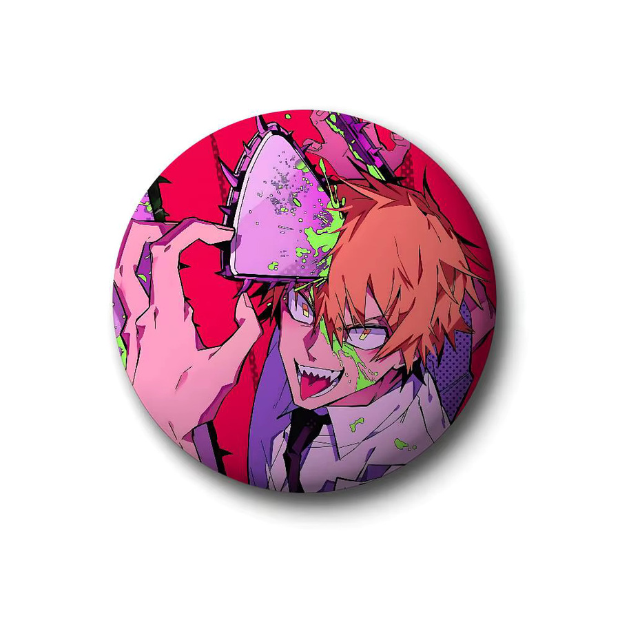 Brosche Kettensäge Mann Anime Abzeichen, Runde Brosche, DIY Rucksack Kleidung - Bild 5