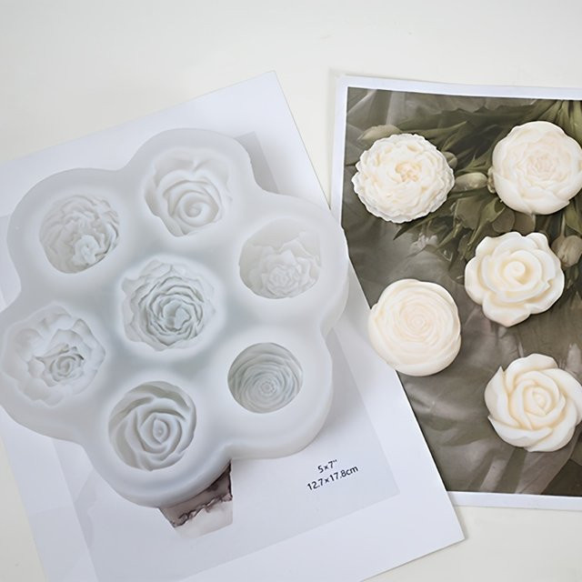 Silikonform in Blumenform für DIY-Dekorationen aus Gips oder Kuchen in Weiß - Bild 1