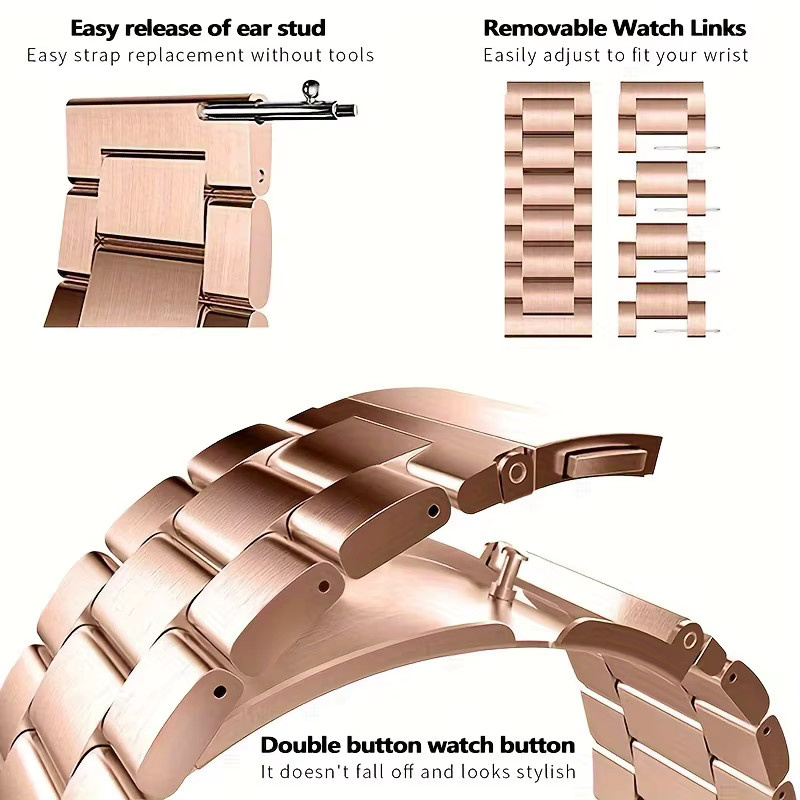 Uhrenarmband Edelstahl, Roségold, Unisex, 22 mm, 20 mm - Bild 2