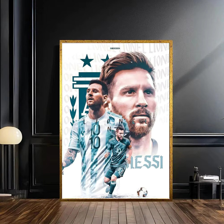 Wasserfester Wandaufkleber Lionel Messi Poster in Weiß und Multicolour, Rechteckiger Papieraufkleber zur Wanddekoration, B/H: 20 x 15 cm - Bild 6
