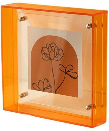 Aunel Schillernder Acryl-Fotorahmen in Orange mit Ornamenten für deine DIY-Heimdekoration - Bild 1