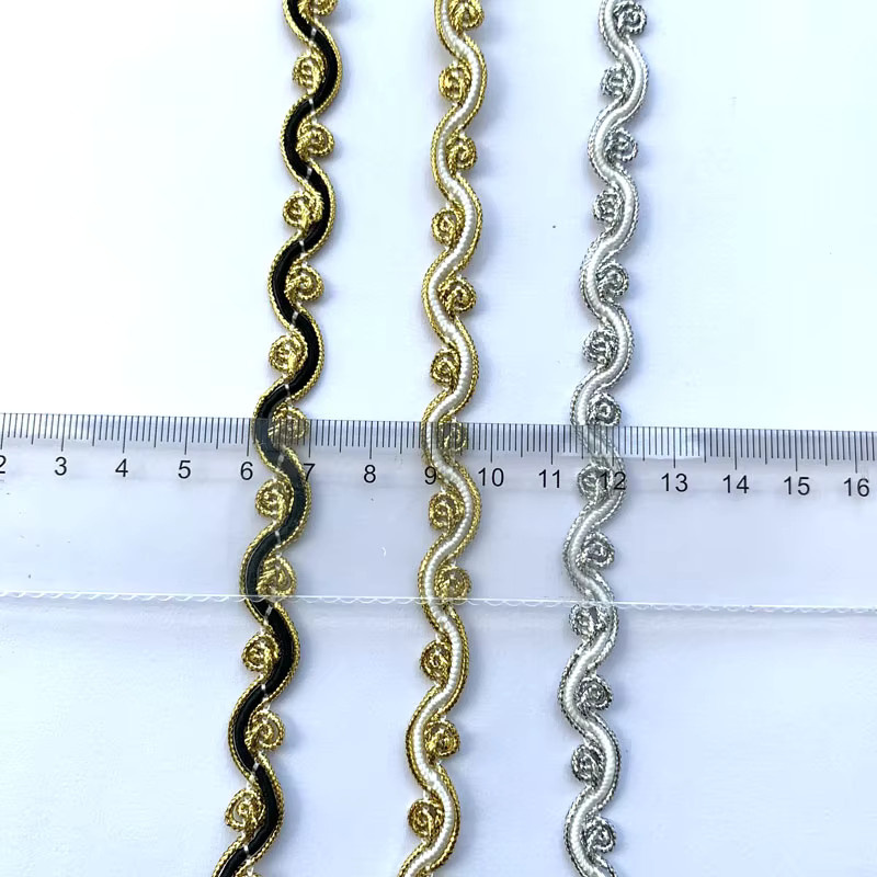 Handgefertigte Spitzenborte in Weiß-Gold für DIY-Näh- und Bastelprojekte, 5 m pro Packung - Bild 2