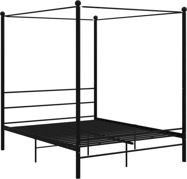 vidaXL Himmelbett aus Metall in Schwarz Matt B/T/H: 160 x 200 x 208 cm - Bild 1