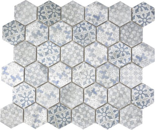 HuH Mosaikfliese Curio blau, Keramik-Mosaik für Wand und Boden, B/L: 28,1 x 32,5 cm - Bild 1