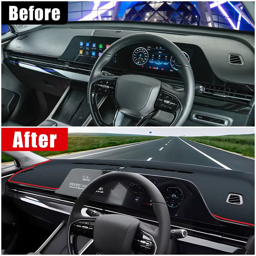 YaLumei Dashboard Abdeckung für Chery Omoda C5 2022 2023 2024 Omoda 5 FX E5 in Schwarz mit Sonnenschutz und Anti-Rutsch-Funktion - Bild 2