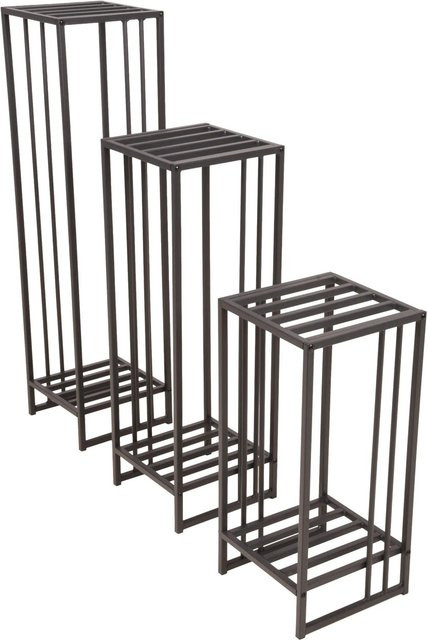 Garden Pleasure Pflanzständer-Set Teya in Schwarz, 3-teilig aus lackiertem Stahl - Bild 1