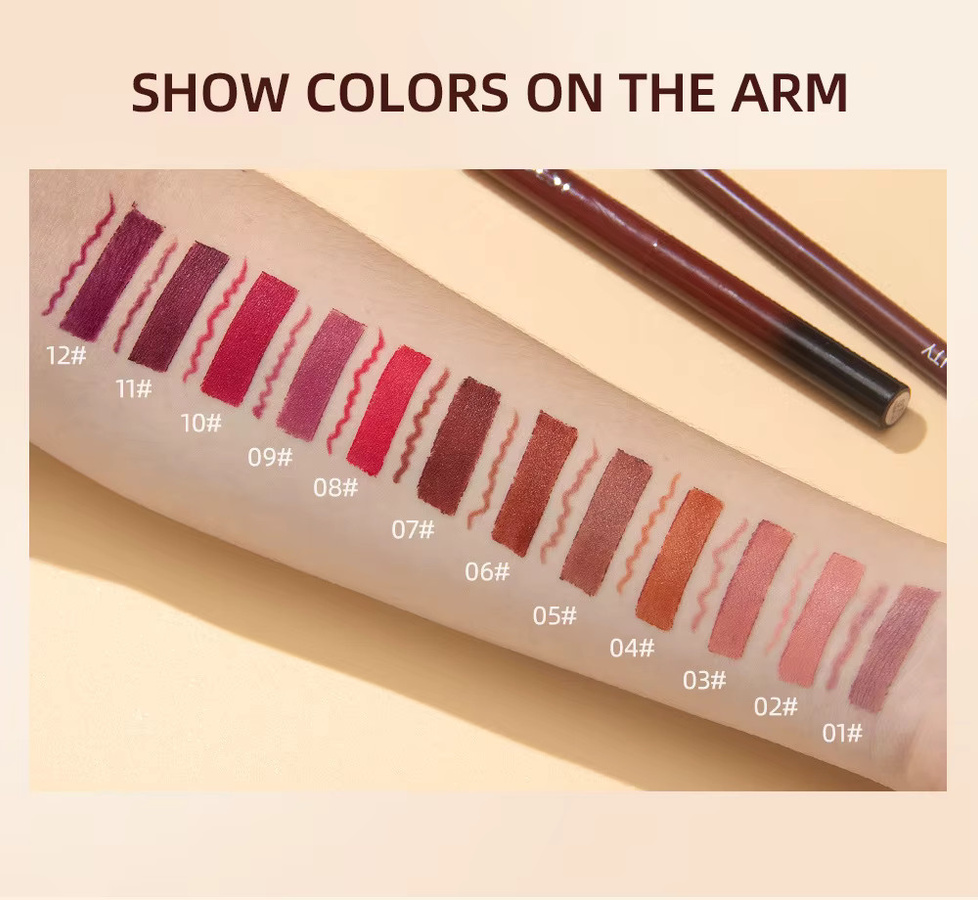 QIBEST Lippenstift-Lipliner-Set, Nude, Matt - Bild 3