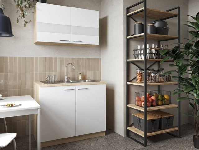 Respekta Küchenmöbel-Set Merle in Weiß mit Glastüren und Soft-Close-Funktion, B/H/T: 100 x 200 x 60 cm - Bild 3