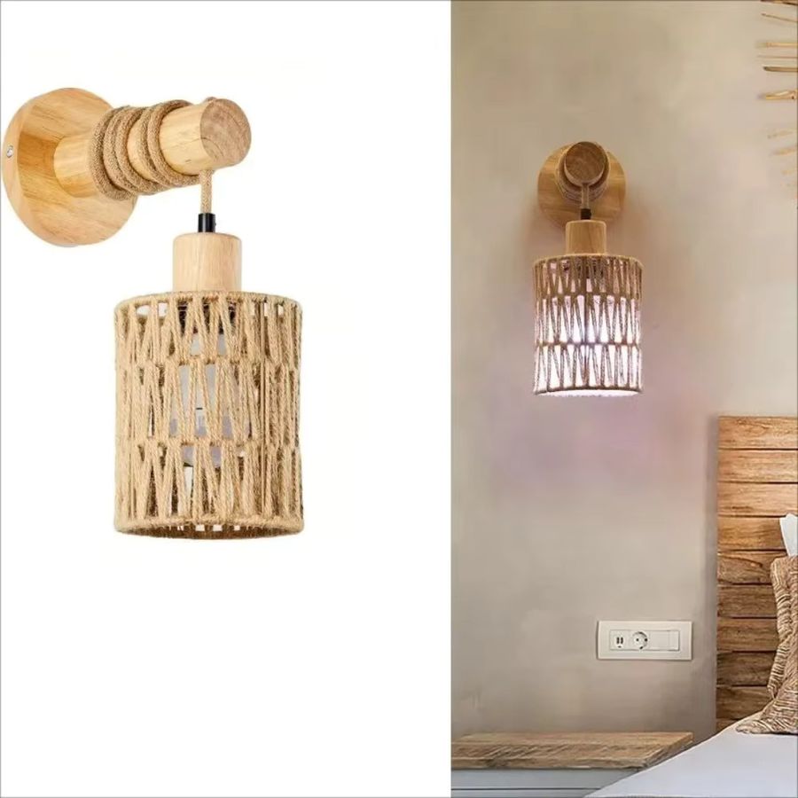JOYINLED Wandlampe im chinesischen Stil mit LED und handgefertigter Seil-Dekoration für dein Zuhause - Bild 4