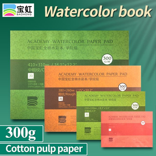 20 Blatt Aquarellpapier aus 100% Baumwolle für Künstler mit 200gsm und 300gsm Malpapier Set - Bild 1