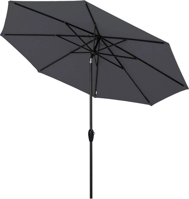Sekey Marktschirm Grau aus Aluminium und Polyester mit Kurbel, 8-eckig, Durchmesser: 330 cm - Bild 1