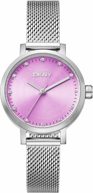 DKNY Damenuhr Soho Mini, Edelstahl, Quarz, 30 mm, Pink, 5 ATM - Bild 1