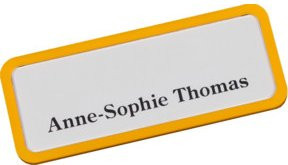 Magnetisches Namensschild Eichner aus Kunststoff in Gelb, B/H: 81 x 33 mm - Bild 1