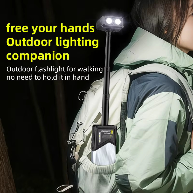 Multifunktionale Arbeitsleuchte und Outdoor-Campingleuchte in Schwarz, wiederaufladbare magnetische Taschenlampe mit Flutlichtfunktion - Bild 2