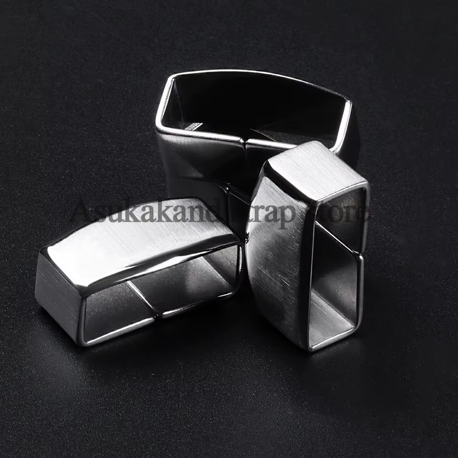 asukaband Uhrenzubehör Ring Schnalle, Edelstahl, Silber, 18mm 20mm, Unisex - Bild 3