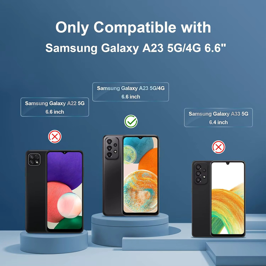 Kratzfester Displayschutz für Samsung Galaxy A23 4G/5G, 6,6 Zoll, transparent/rot - Bild 2