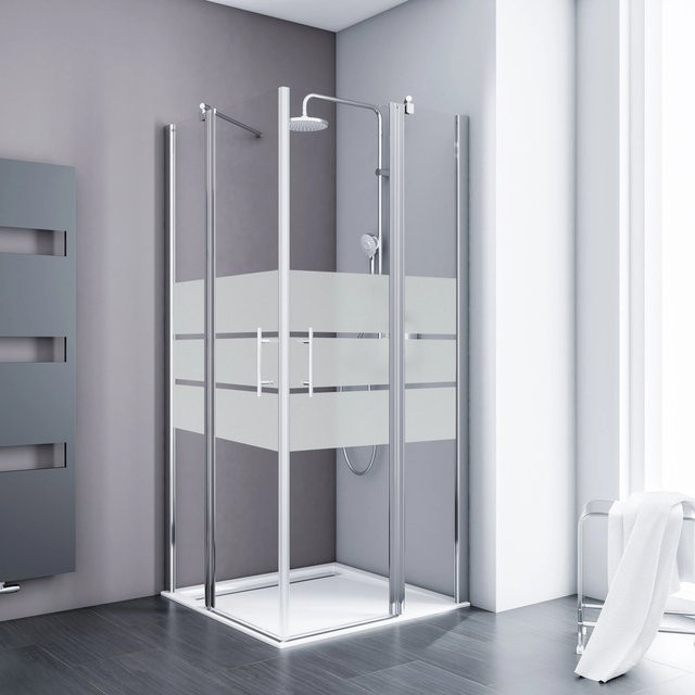 Schulte Duschkabine Alexa Style 2.0 Eckeinstieg 4-teilig in Alu-Natur mit Depolight, Farbe: Silber, H x B x T: 192 x 90 x 90 cm - Bild 1