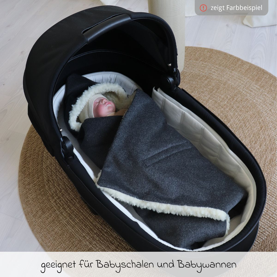 Kaiser Loden-Einschlagdecke Zottel für Babyschalen und Babywannen aus Wolle in Green - Bild 2