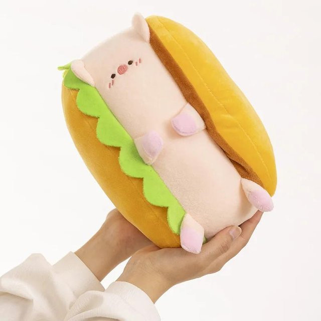 Yiran toy Anime Sandwich Schwein, Plüschtier, 15cm - Bild 1