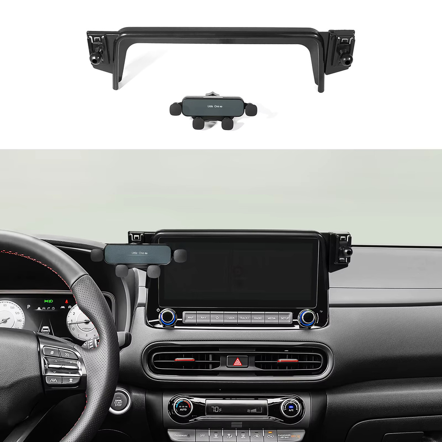 Handyhalterung für Hyundai Kona 2017-2023, GPS-Navigationshalterung für das Smartphone, Farbe: Schwarz - Bild 4